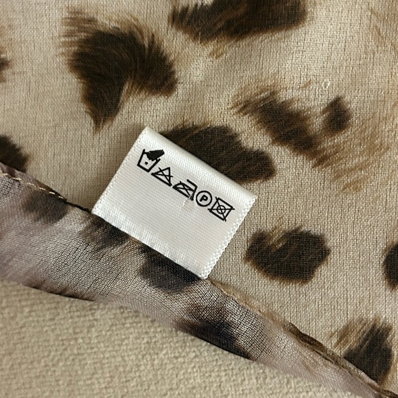 Animal Print Scarf, Brown & Cream, Made in Italy - Picture 3 of 5